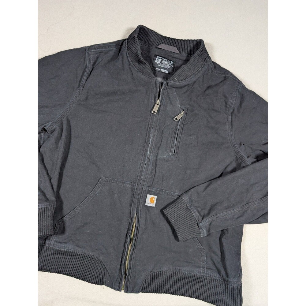 Carhartt Crawford Canvas Bomber Jacket Womens Size 2XL Black Mesh Lined 102524